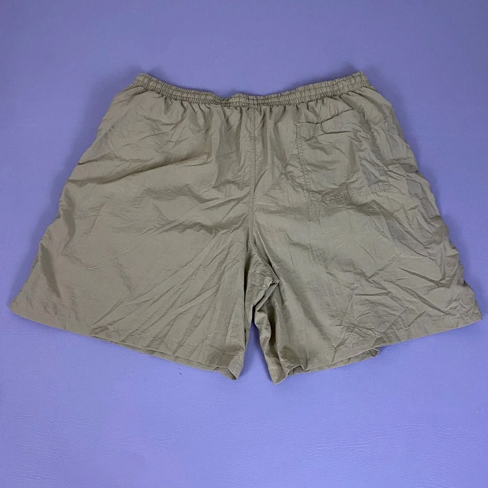 Castaways Swim Trunks Men's 2XL St Lucia Embroidered Nylon  Khaki Tan Mesh Lined